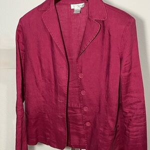 Spiegel Pink Blazer Tailored Linen Blend Suit Jacket